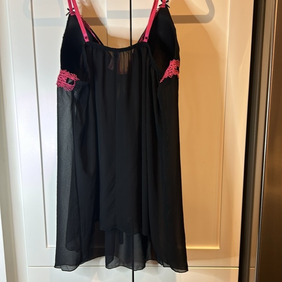 COSMOPOLITAN Black/Hot Pink Camisole Nightie Babydoll Lingerie Size XL - Picture 8 of 11